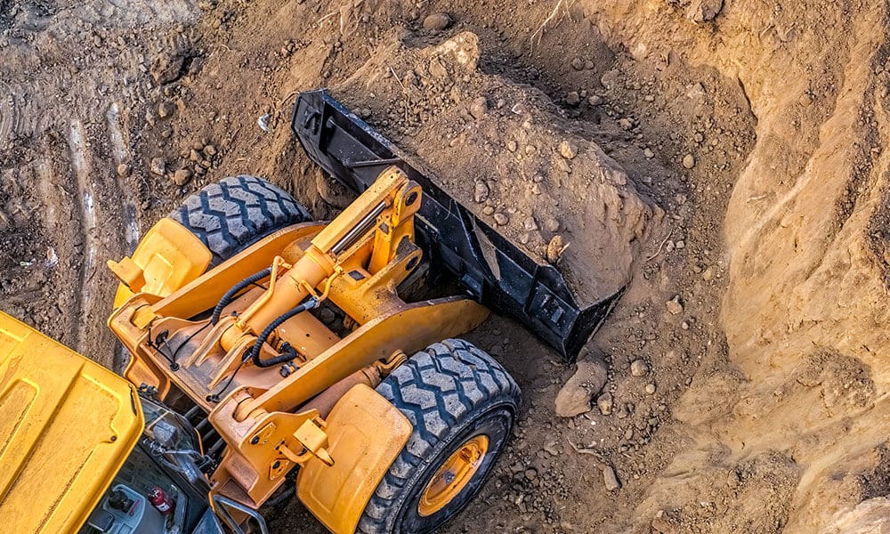 Tractor in construction